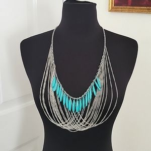 🩵 Beautiful Turquoise and Silver Chain Necklace 🩵